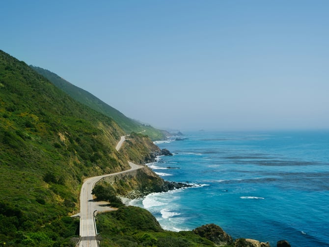 Highway 1 winding along the California coast